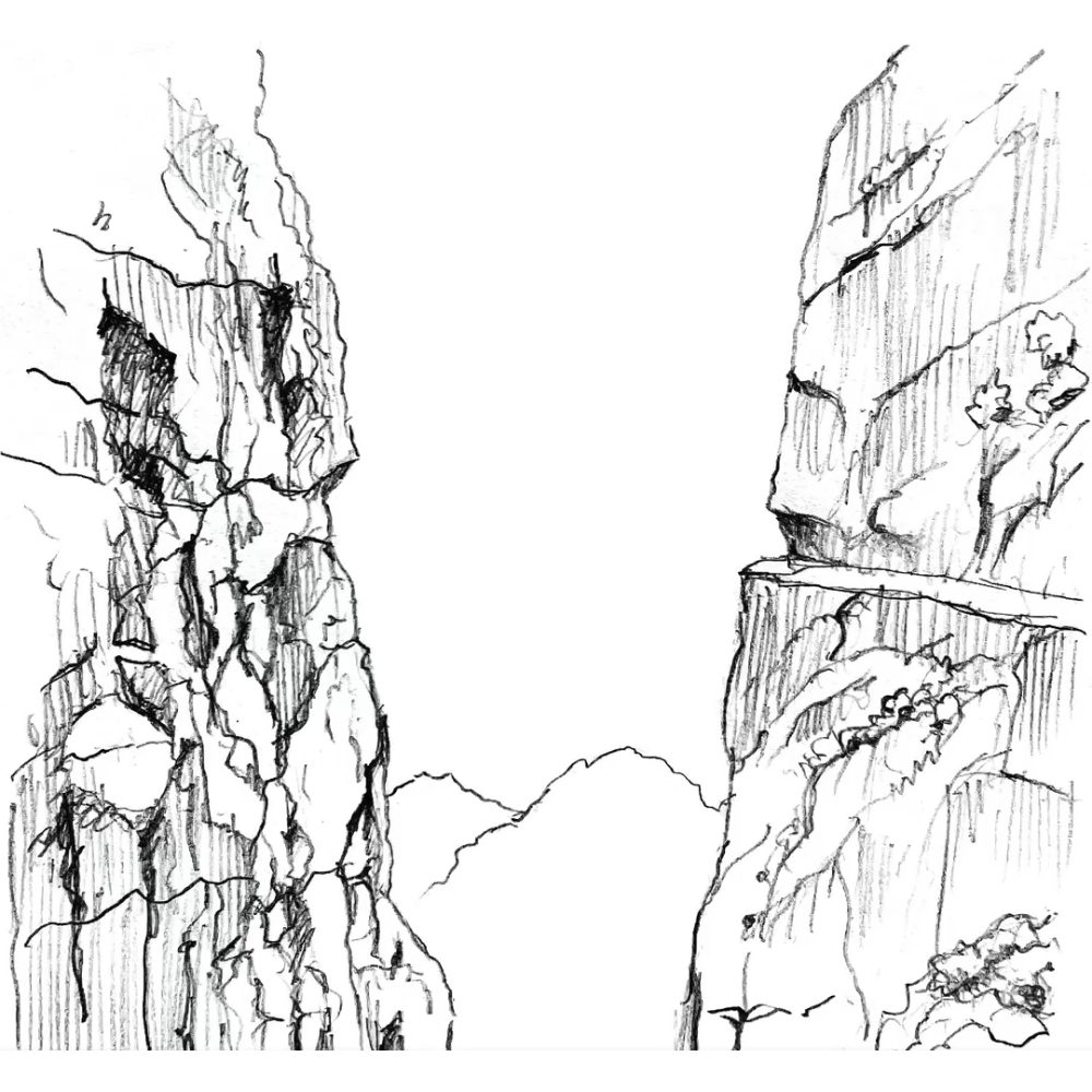 Zwei Felsw&auml;nde, dazwischen eine un&uuml;berwindbare Schlucht