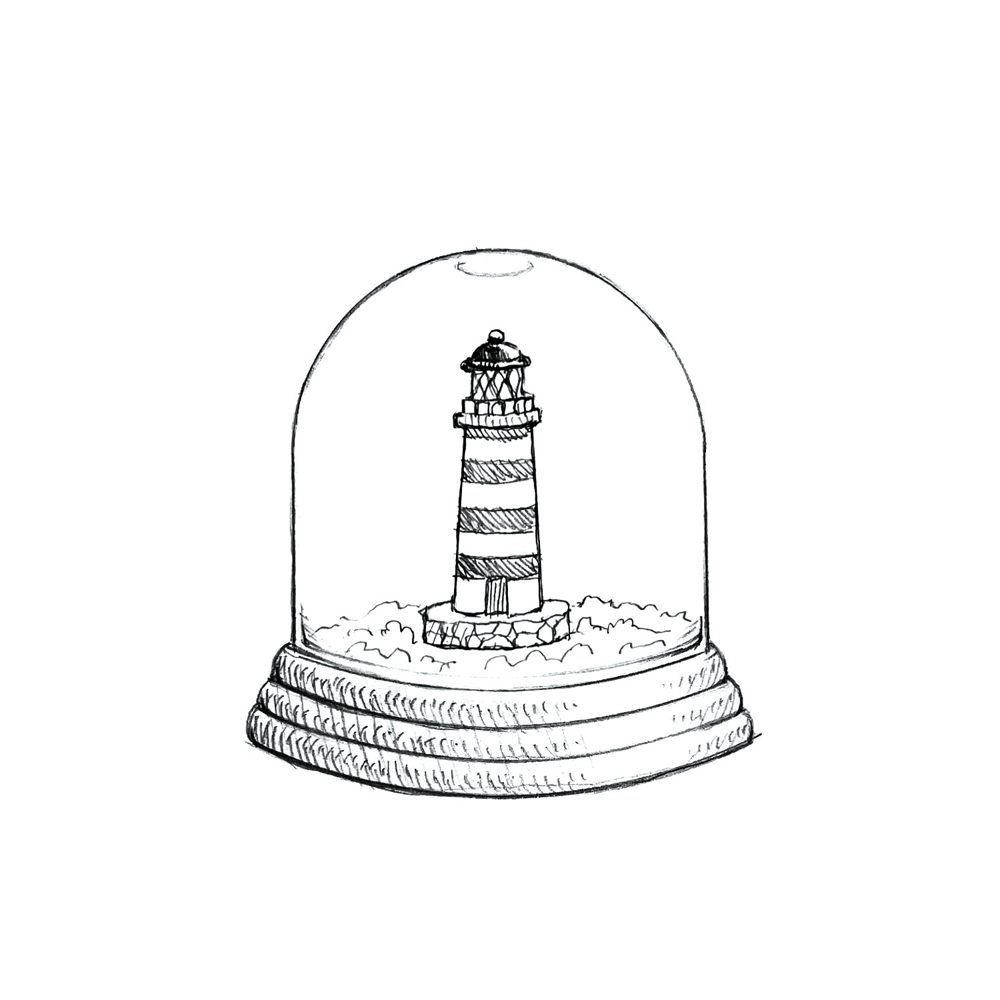 Der Schnee hat sich gelegt, ein Leuchtturm wird sichtbar