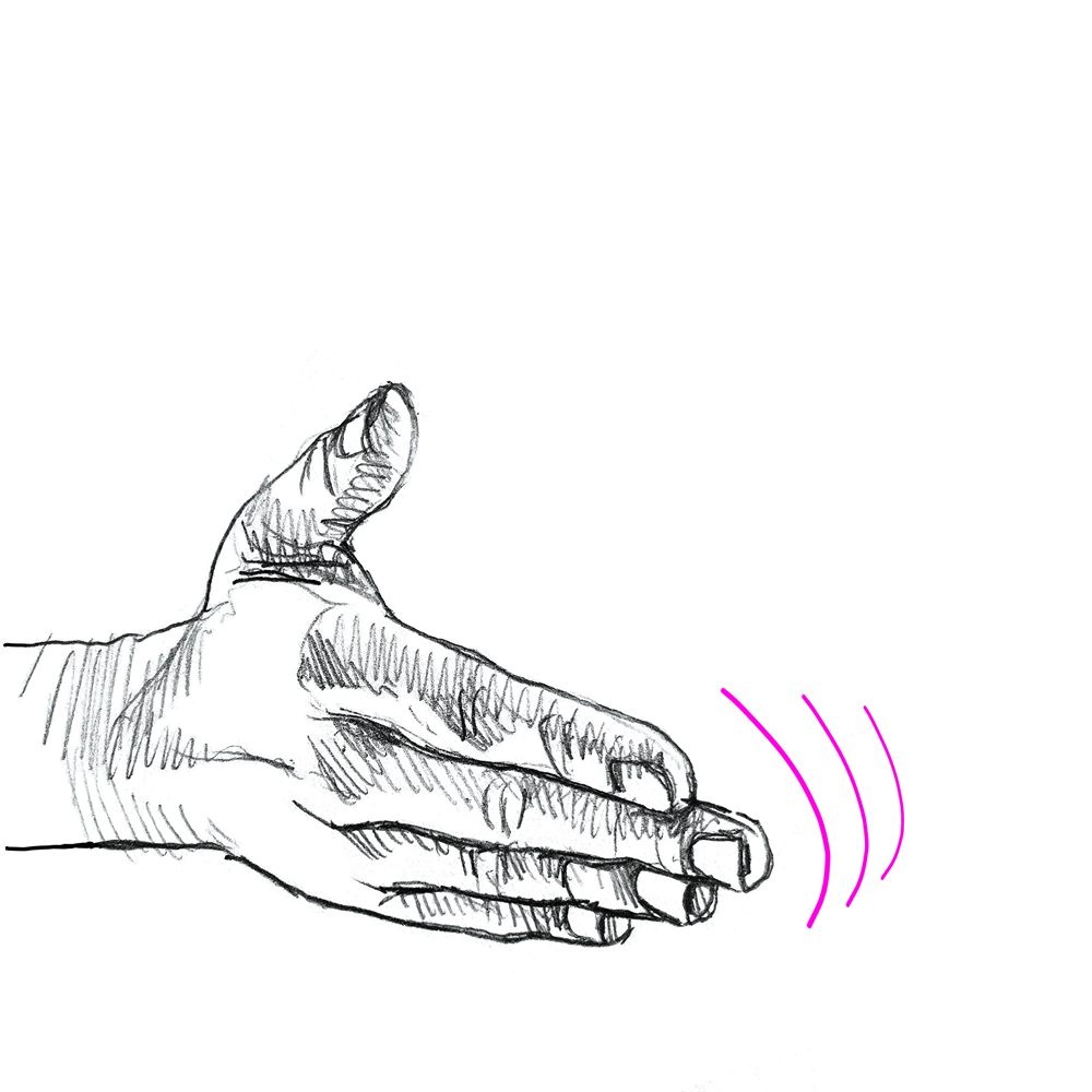 Die ausgestreckte Hand, mit sp&uuml;rbarer Resonanz